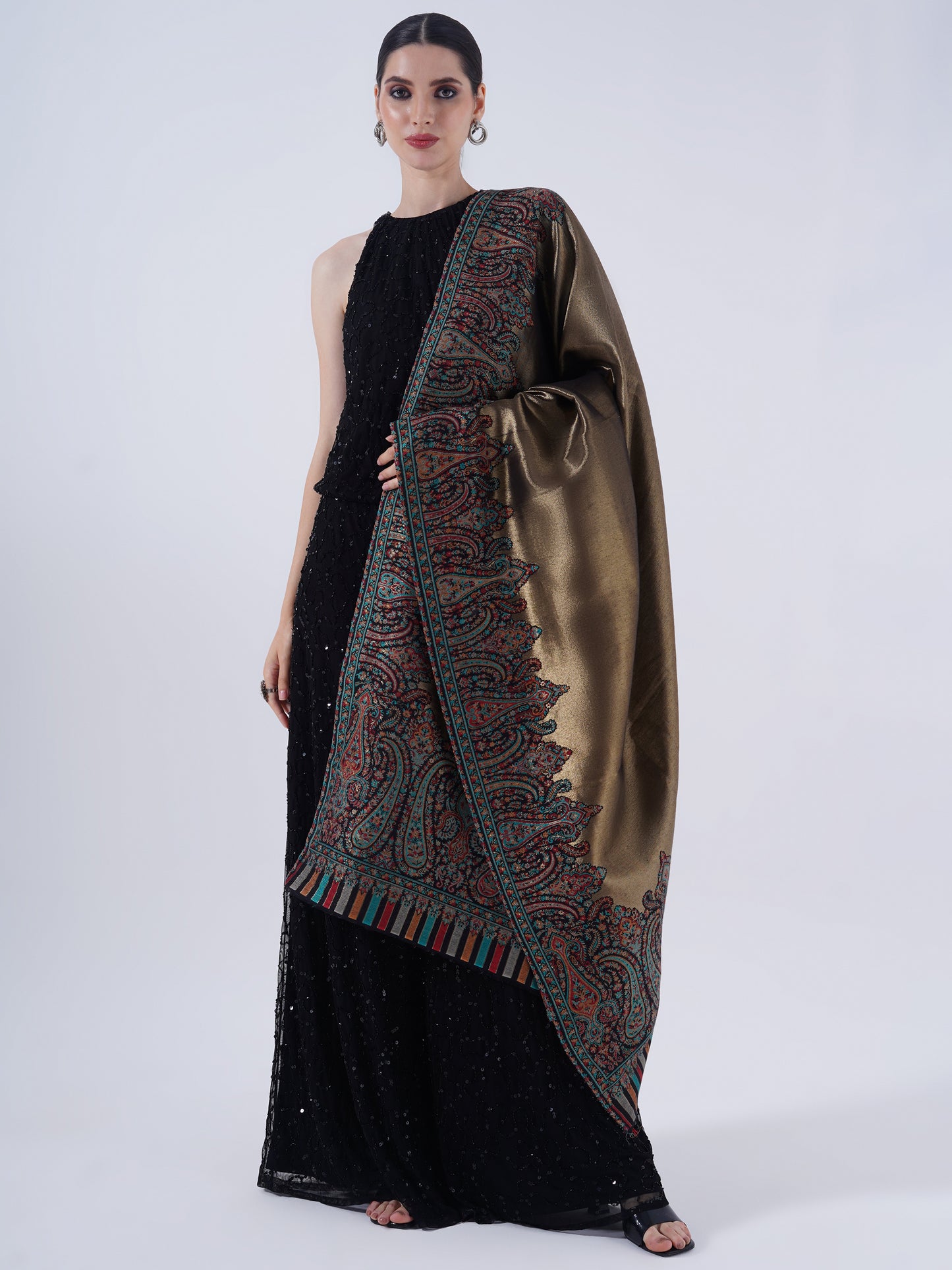 WOMEN'S COTTON BLEND SOFT SHAWL WITH ZARI AND FULL SIZE EXTRA LENTH