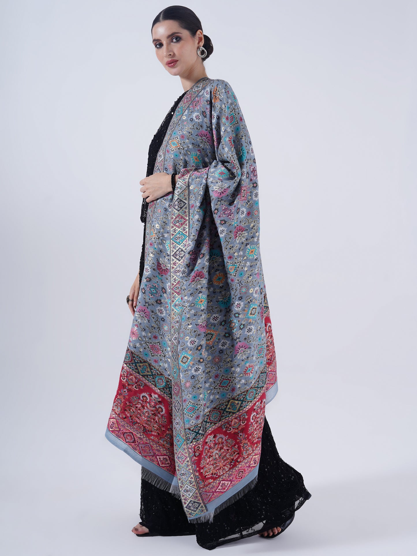WOMEN'S TRADITIONAL SILK SHAWL FULL LENTH