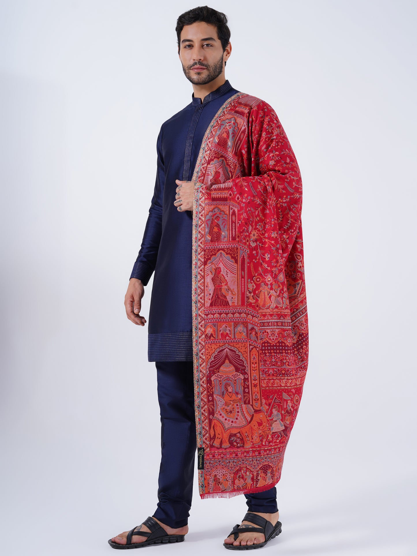 PREMIUM MODAL ZARI BLEND MUGHAL DARBAAR SHAWLS FOR MEN