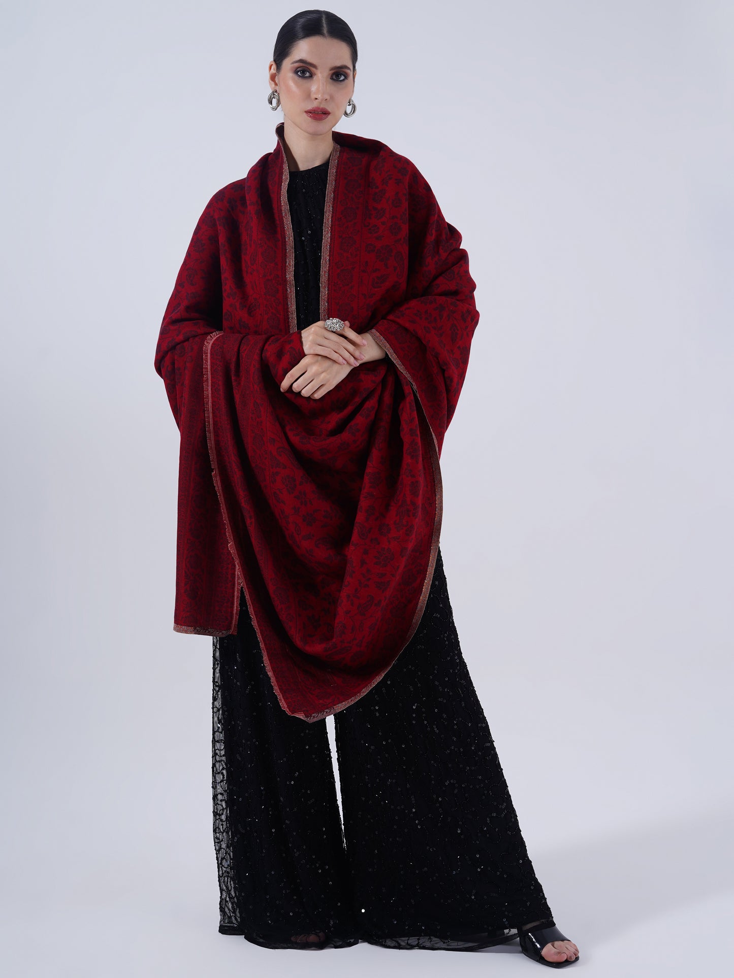 WOMEN'S COTTON WOOL BLEND FULL LENTH SOFT ,WARM & LIGHTWEIGHT SHAWL