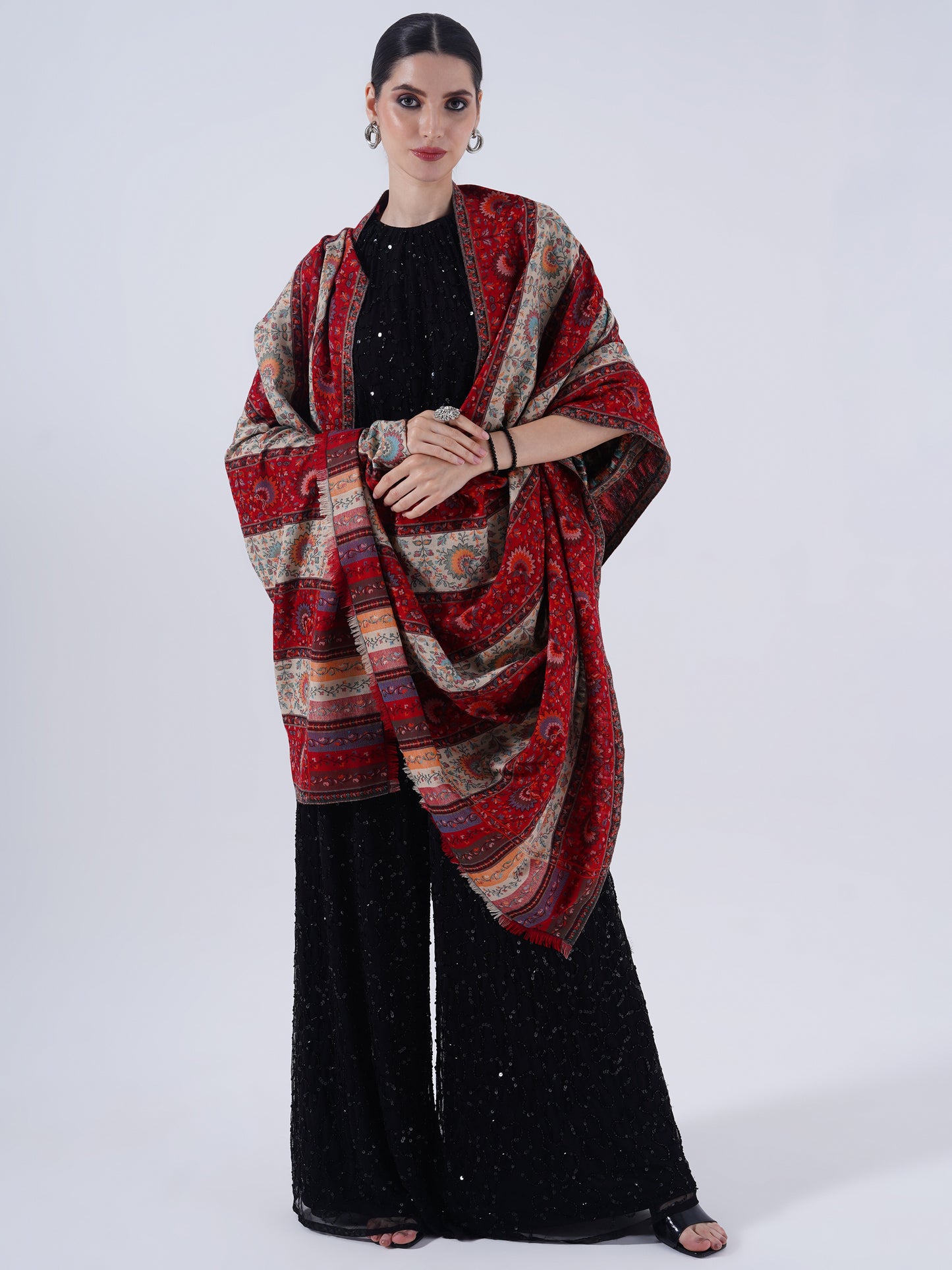 FAUX PASHMINA TRADITIONAL SHAWLS FOR WOMEN'S -SOFT & WARM