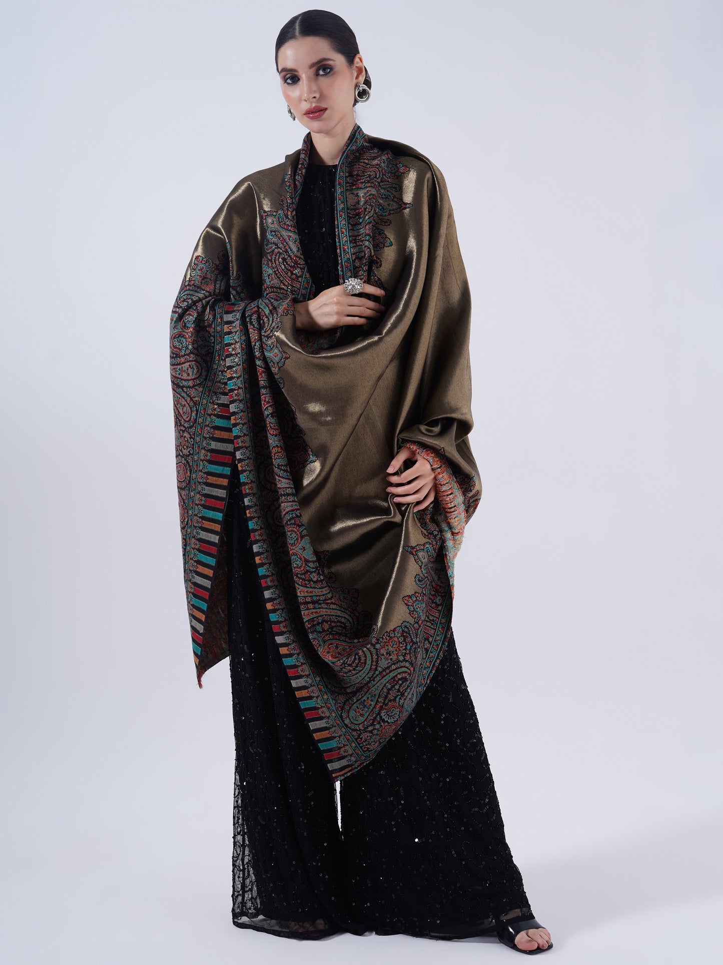 WOMEN'S COTTON BLEND SOFT SHAWL WITH ZARI AND FULL SIZE EXTRA LENTH