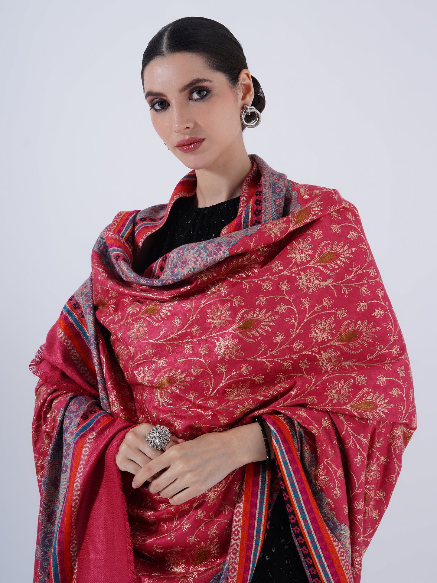 PASHMINA FAUX SHAWL HAND EMBORIDERY