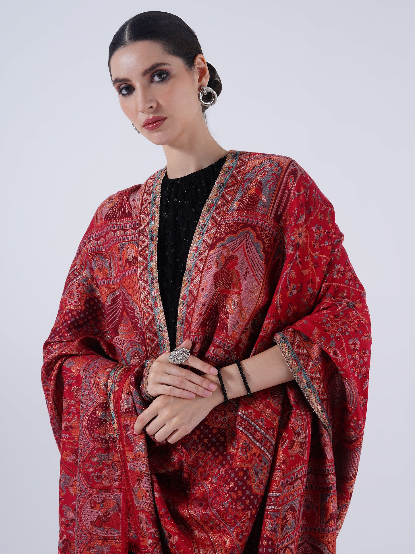 POLY FINE SHAWL FOR WOMEN'S with ZARI & FULL LENGTH