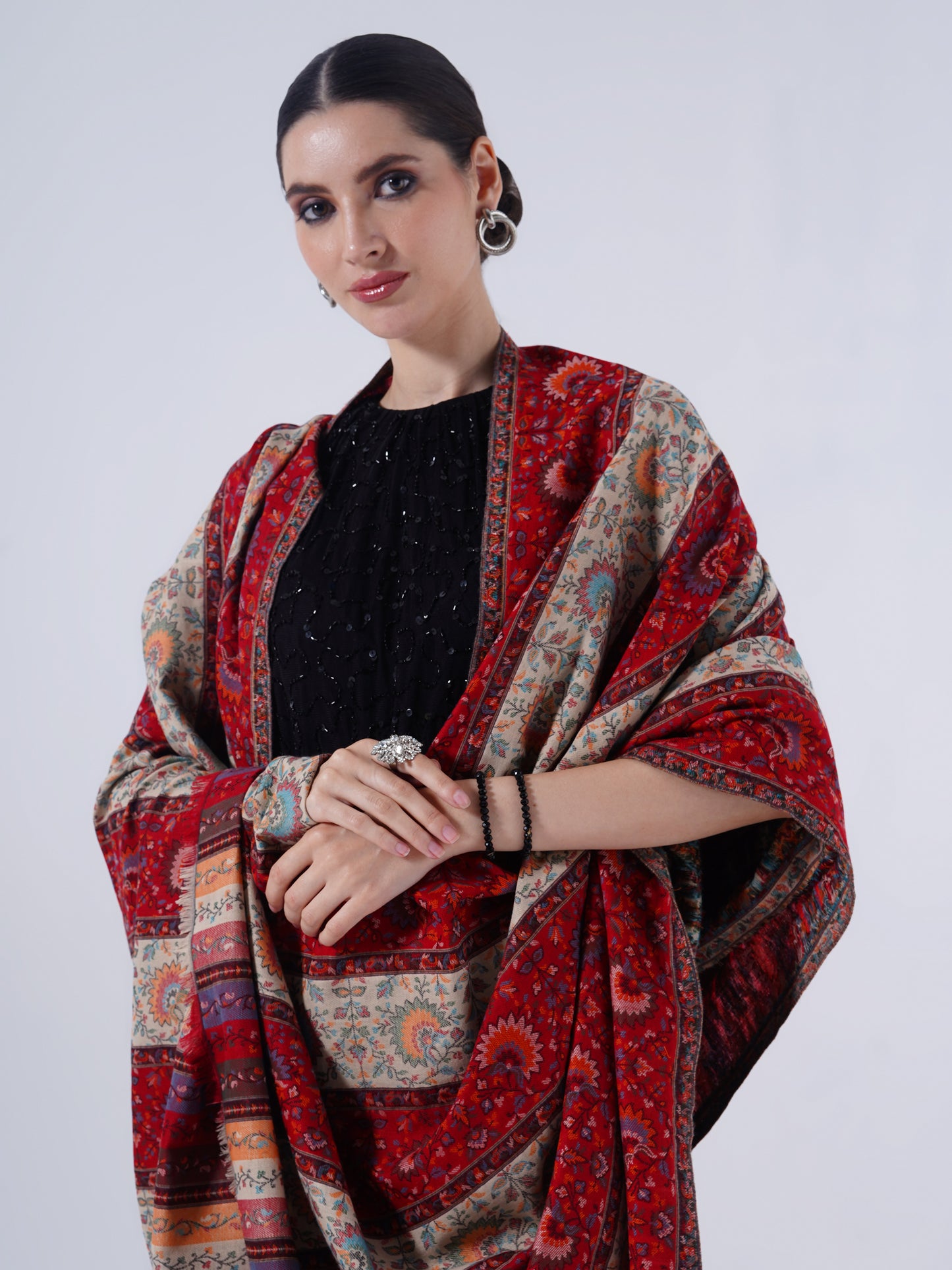 FAUX PASHMINA TRADITIONAL SHAWLS FOR WOMEN'S -SOFT & WARM