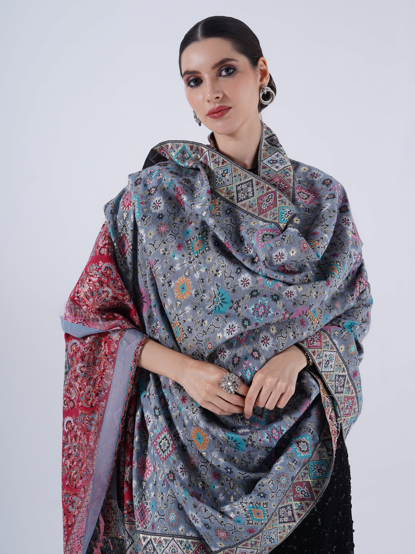 WOMEN'S TRADITIONAL SILK SHAWL FULL LENTH