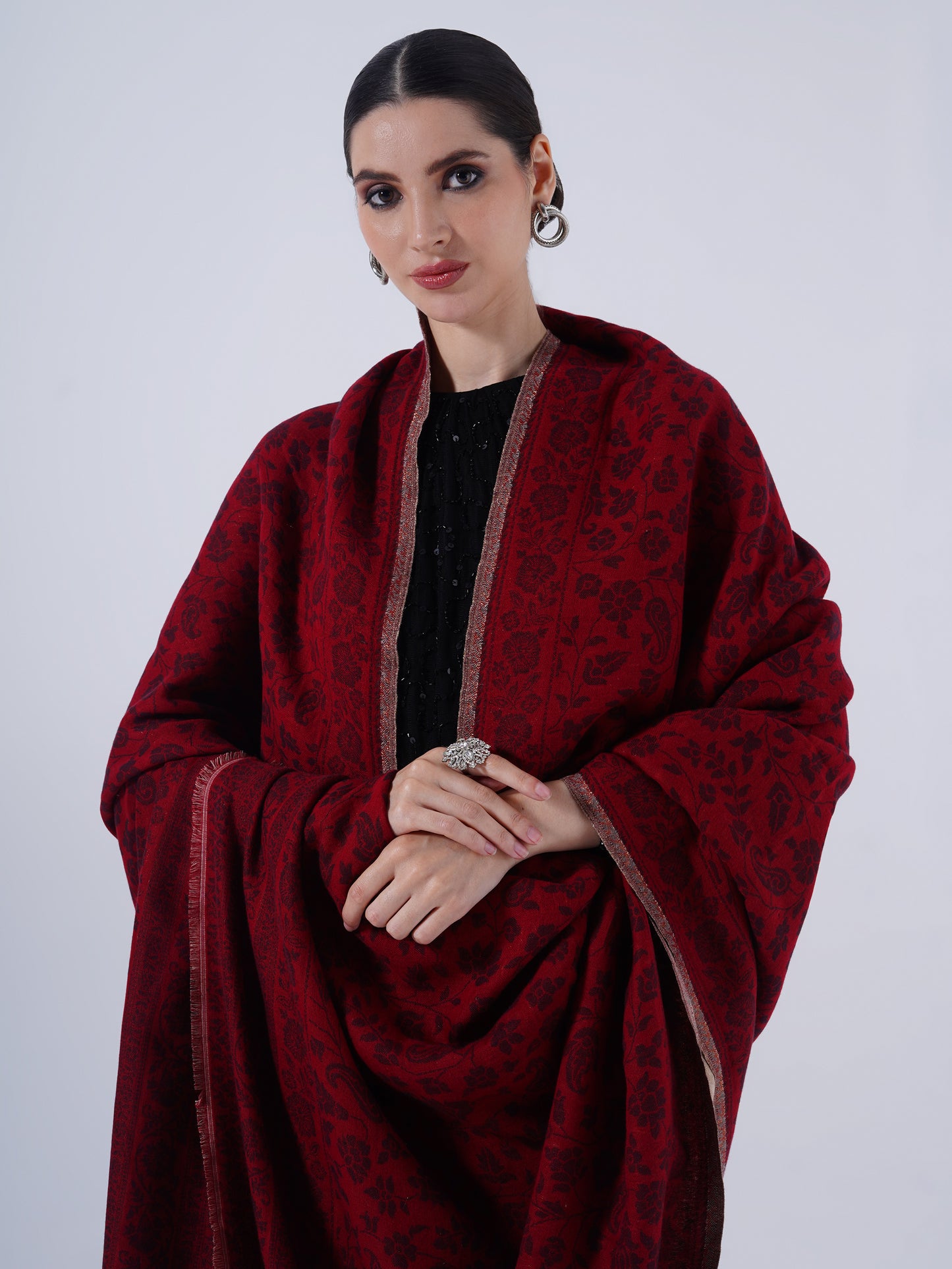 WOMEN'S COTTON WOOL BLEND FULL LENTH SOFT ,WARM & LIGHTWEIGHT SHAWL