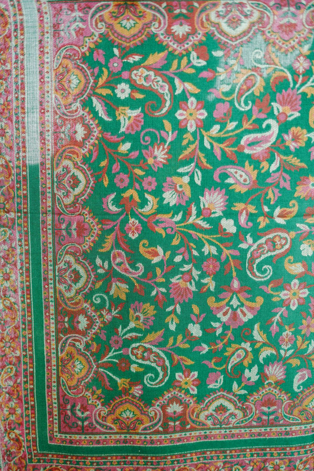 Antique Kashmiri Kani Stole for Women - Regal Green