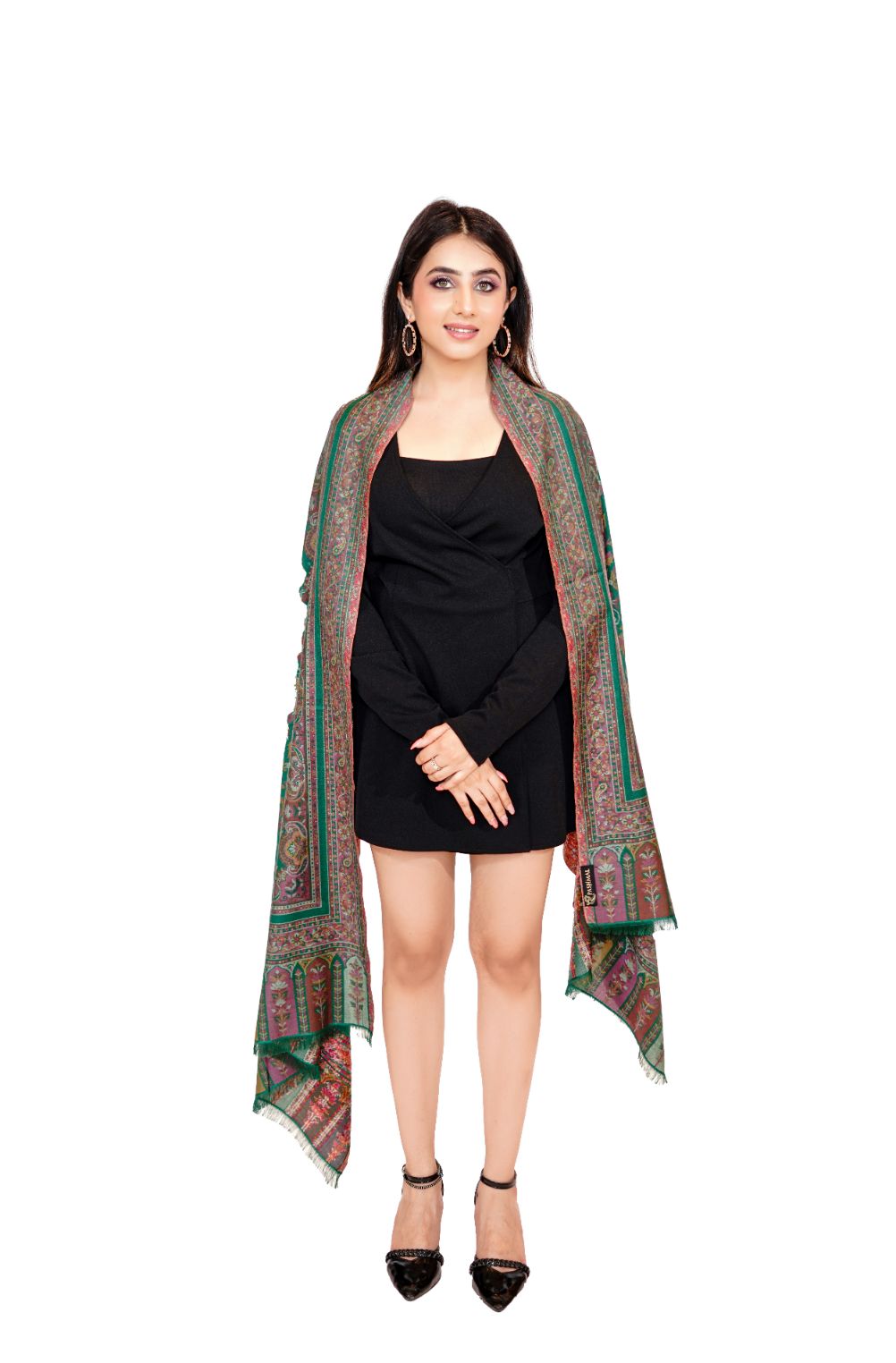 Antique Kashmiri Kani Stole for Women - Regal Green