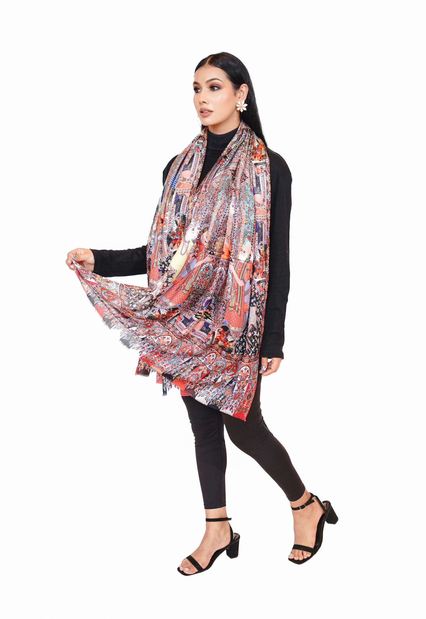 Soft Bamboo Modal Printed Stole for Women - Vintage