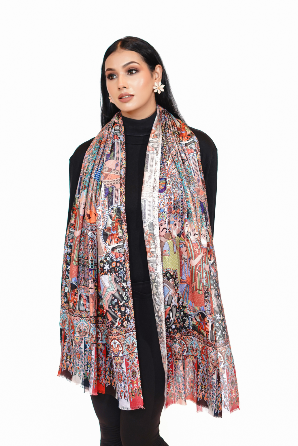 Soft Bamboo Modal Printed Stole for Women - Vintage