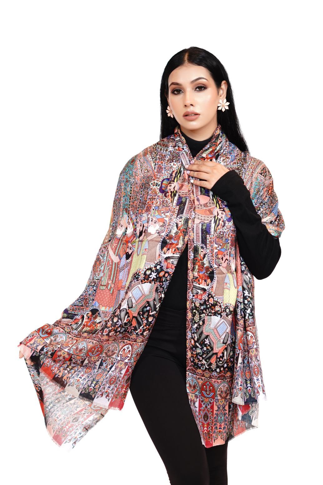 Soft Bamboo Modal Printed Stole for Women - Vintage