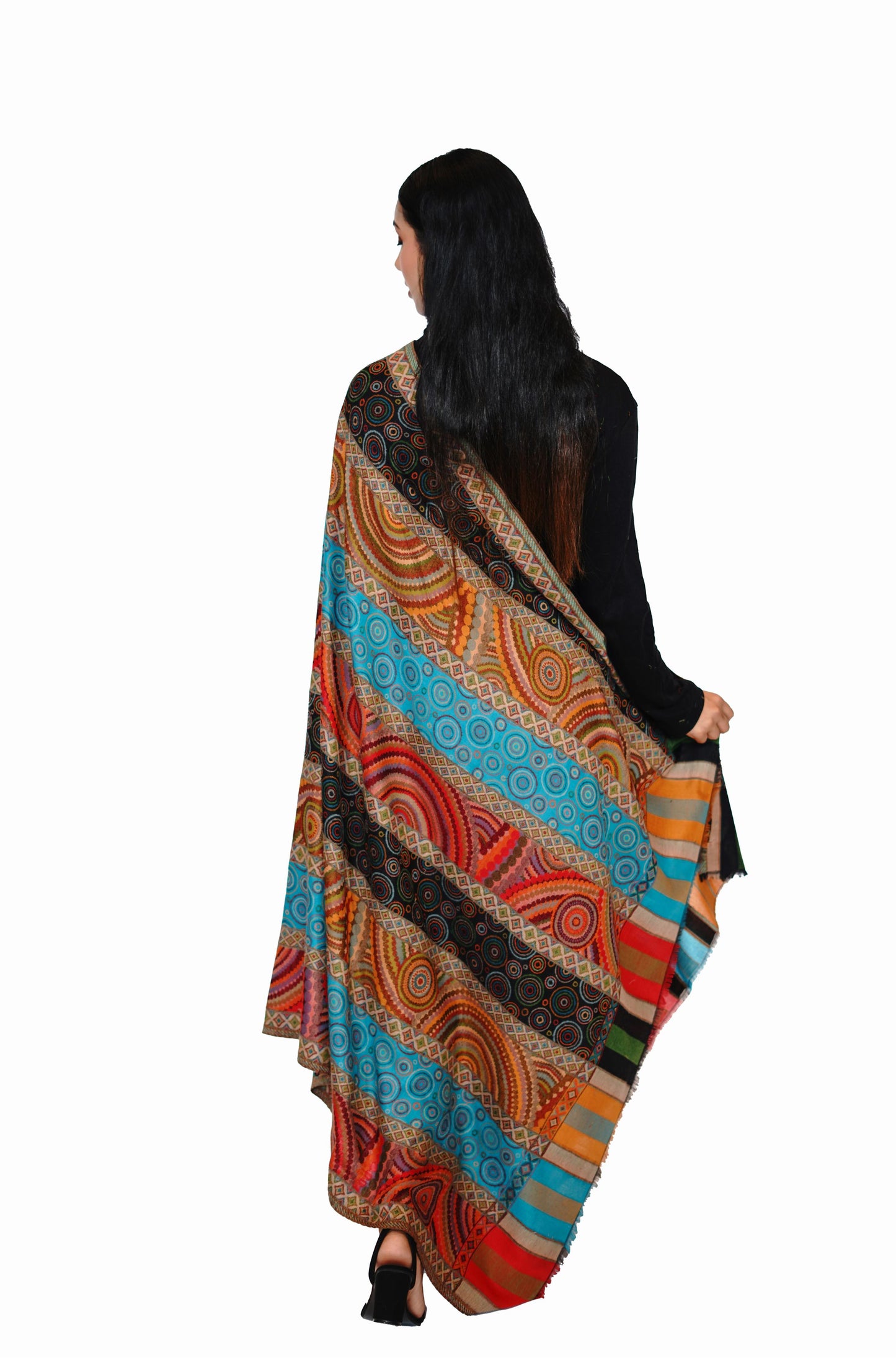 Faux Pashmina Traditional Jamawar Kani Shawl for Women - Colorful Medley | Soft & Warm