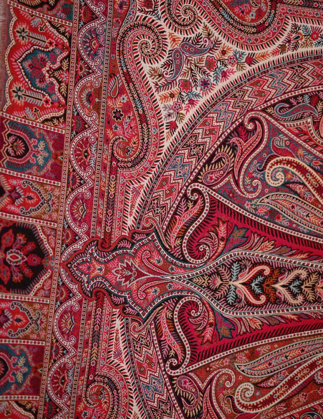 Pashmina Faux Red Traditional Kalamkari Shawl for Women