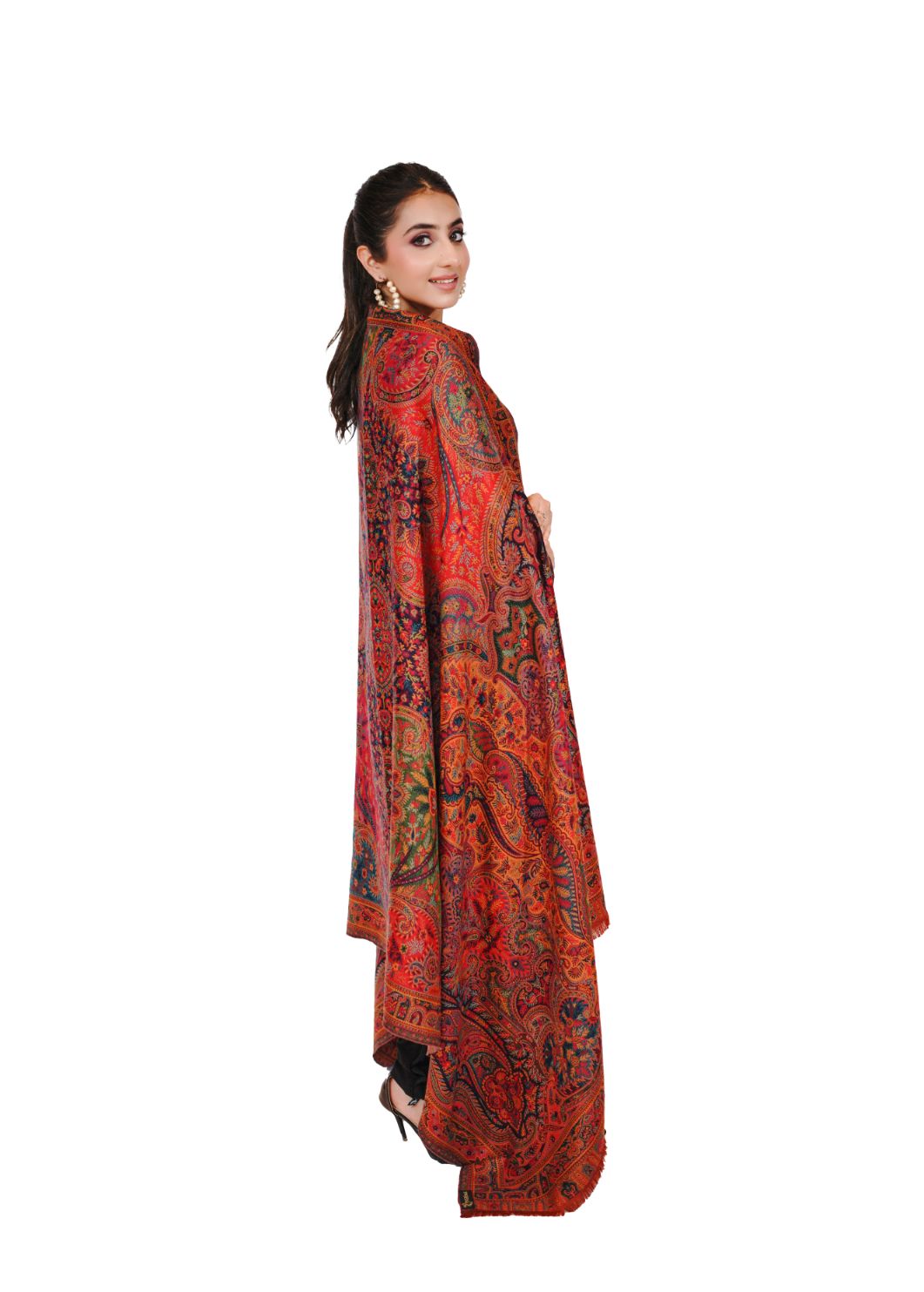Pashmina Faux Multicolored Traditional Kalamkari Shawl for Women