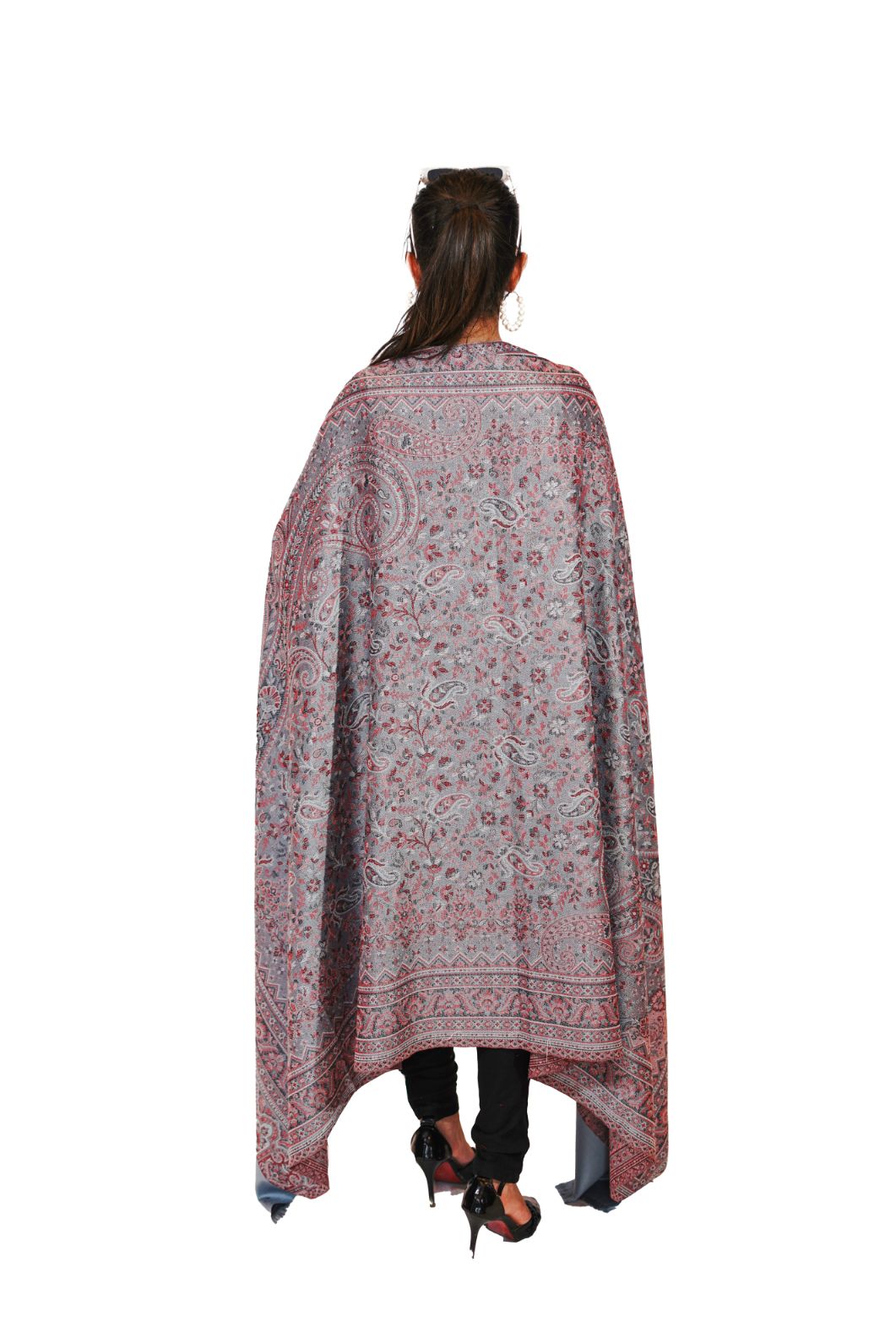Women's Traditional Pashmina Faux Shawl- Subtle Grey
