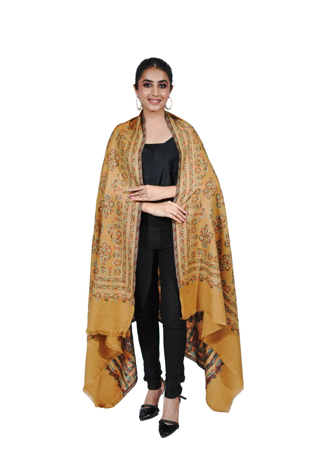 Women's Fine Wool Traditional Jamawar Kani Shawl - Yellow Hue