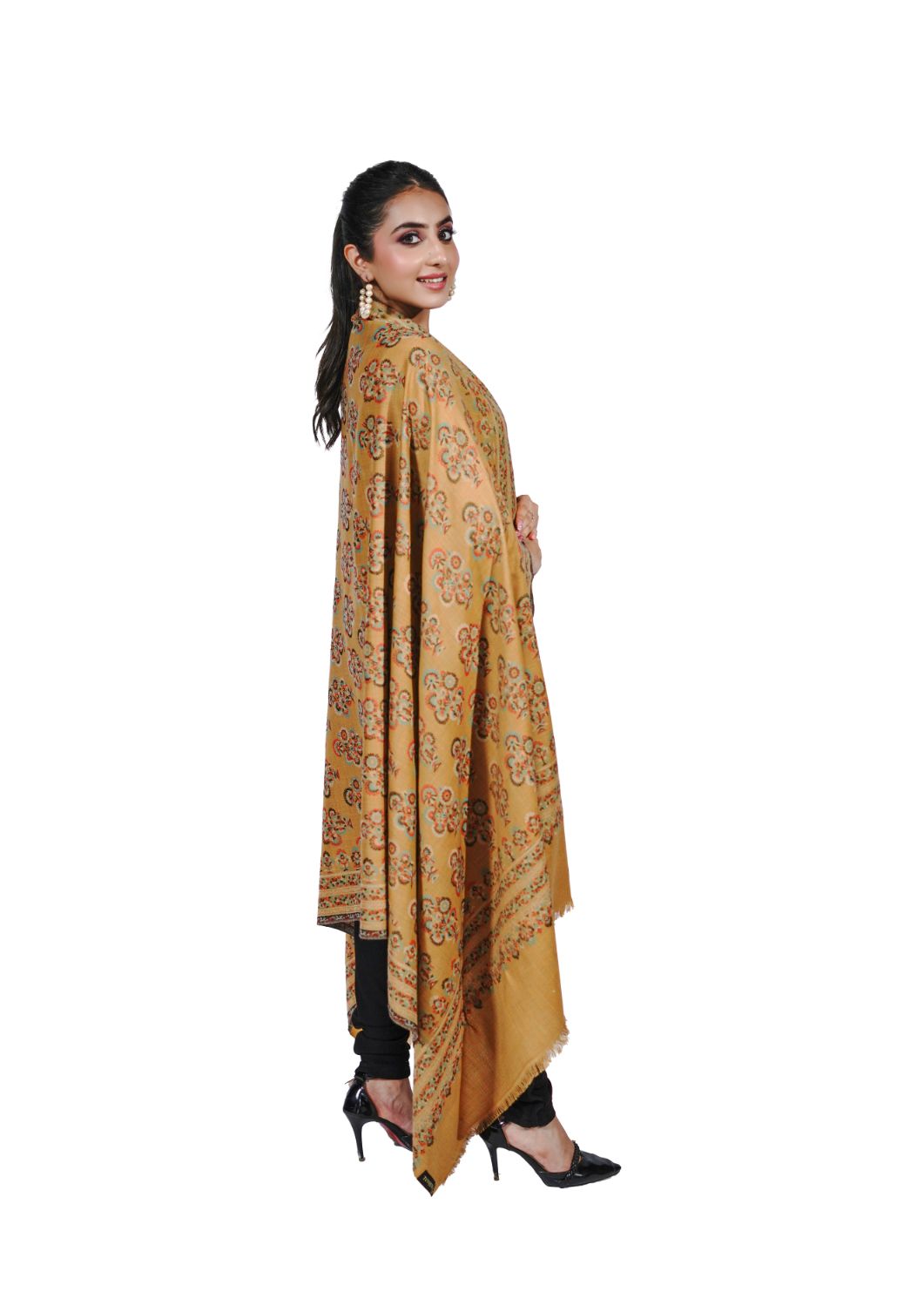 Women's Fine Wool Traditional Jamawar Kani Shawl - Yellow Hue