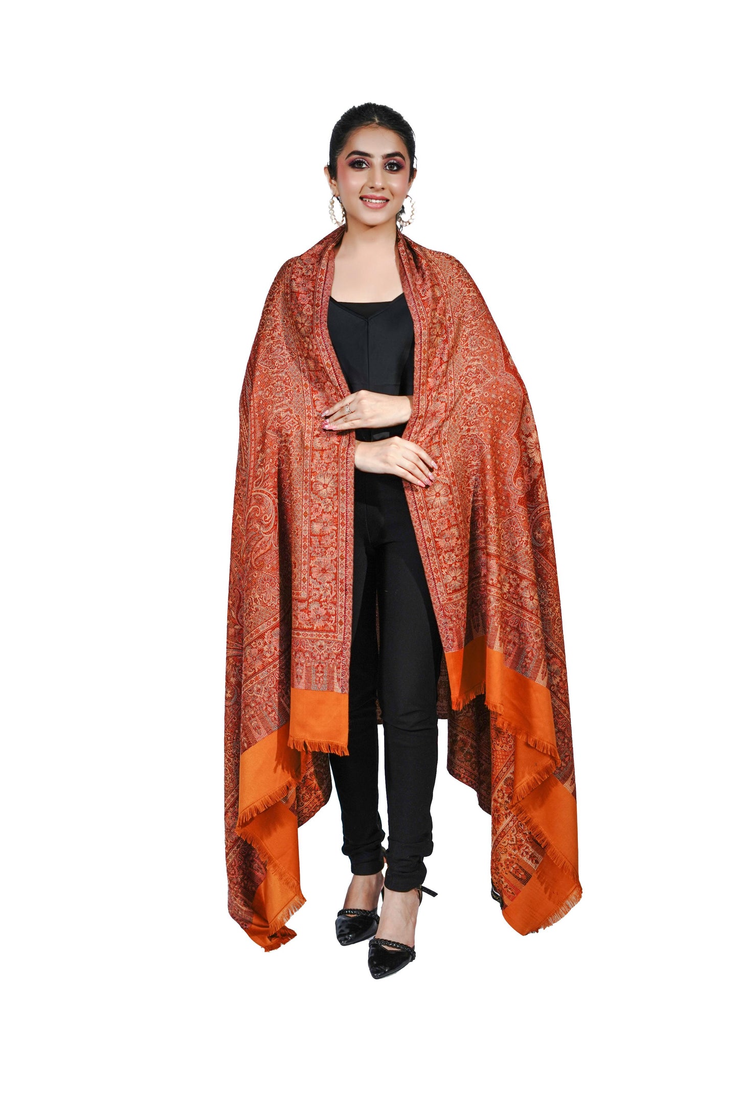 Women's Traditional Faux Pashmina Shawl- Mellow Mustard | Extra Soft & Lightweight
