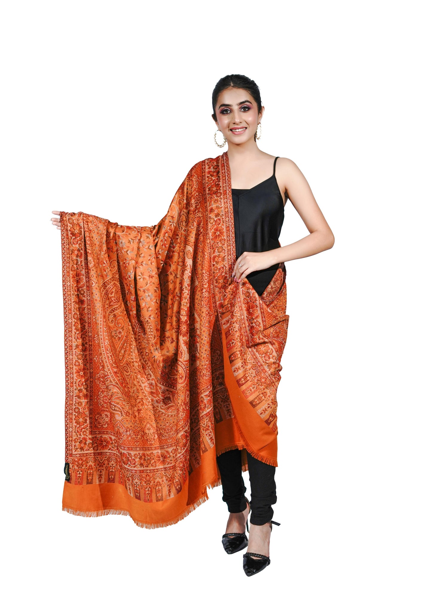 Women's Traditional Faux Pashmina Shawl- Mellow Mustard | Extra Soft & Lightweight