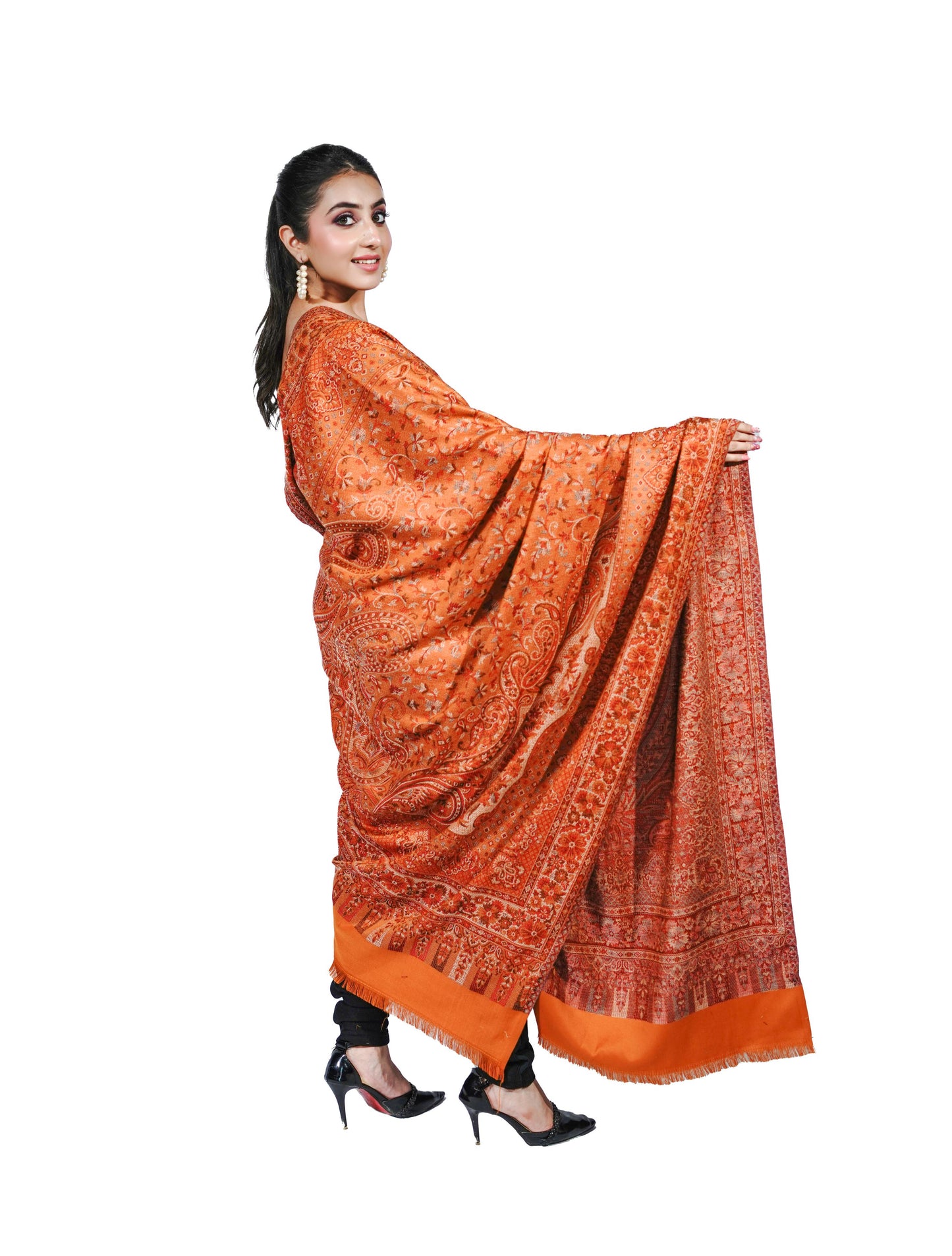 Women's Traditional Faux Pashmina Shawl- Mellow Mustard | Extra Soft & Lightweight