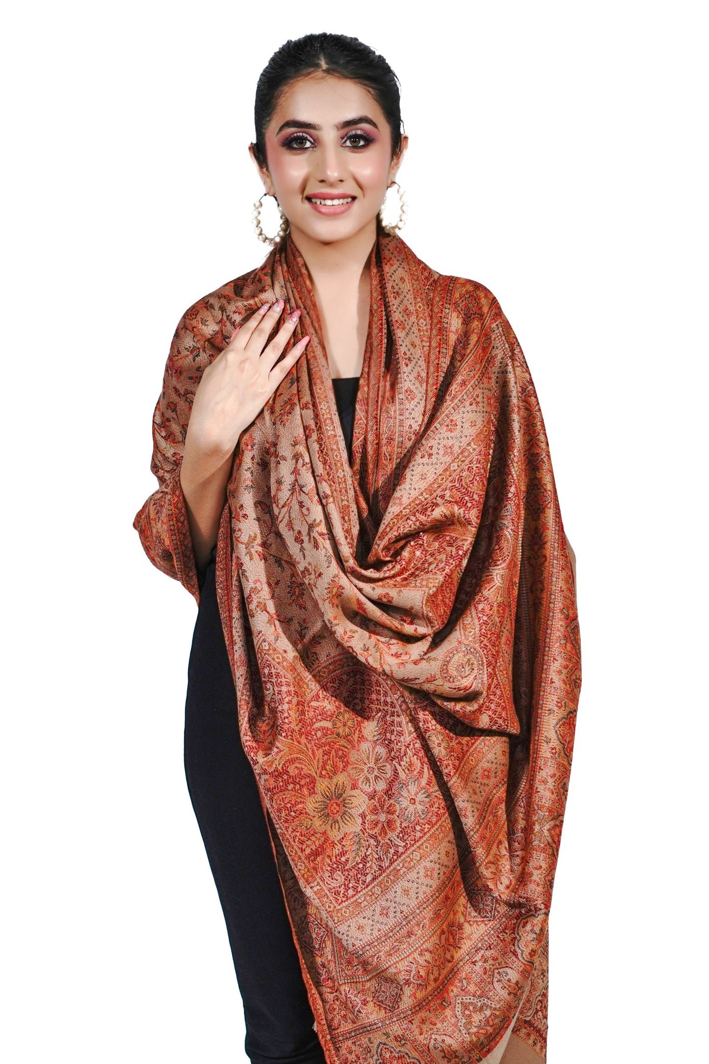 Women's Traditional Pashmina Faux Shawl- Bare Beauty