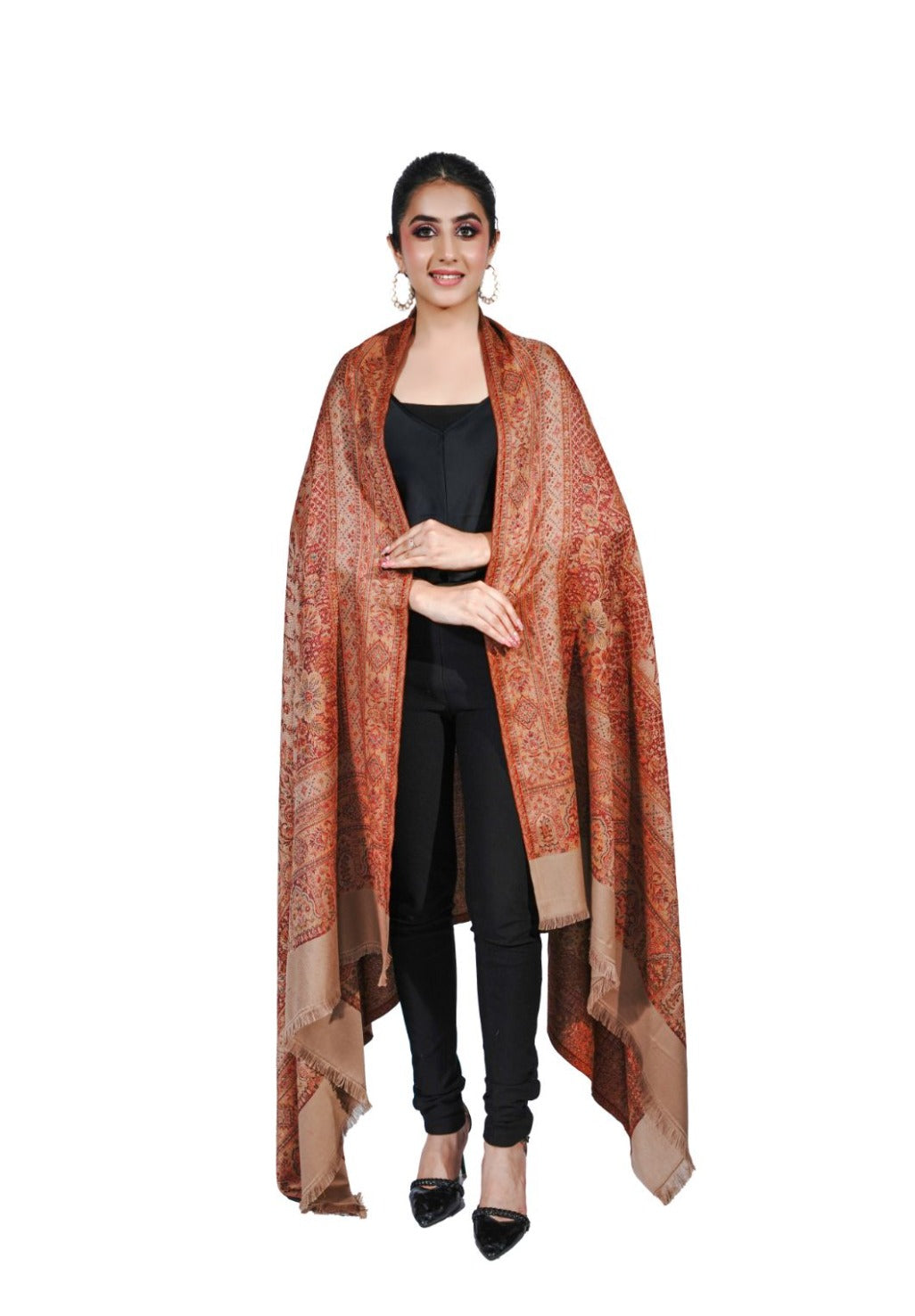 Women's Traditional Pashmina Faux Shawl- Bare Beauty