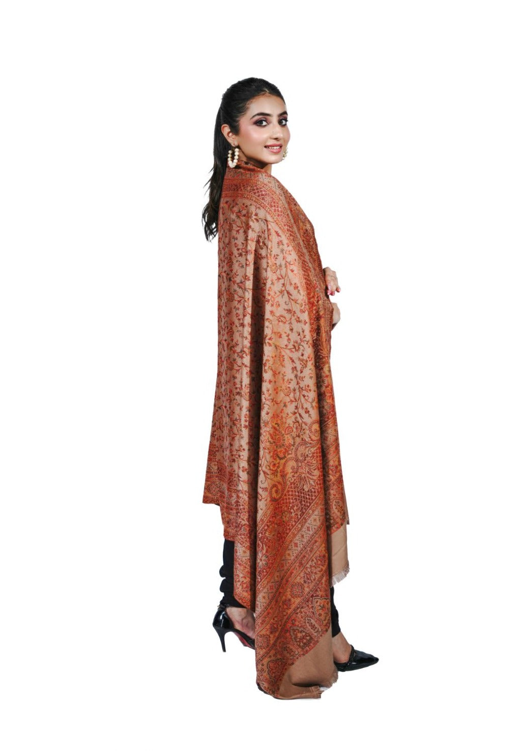 Women's Traditional Pashmina Faux Shawl- Bare Beauty