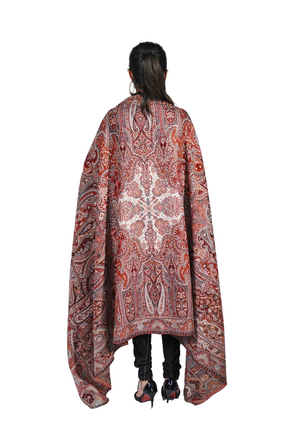 Pashmina Faux Ivory Traditional Kalamkari Shawl for Women