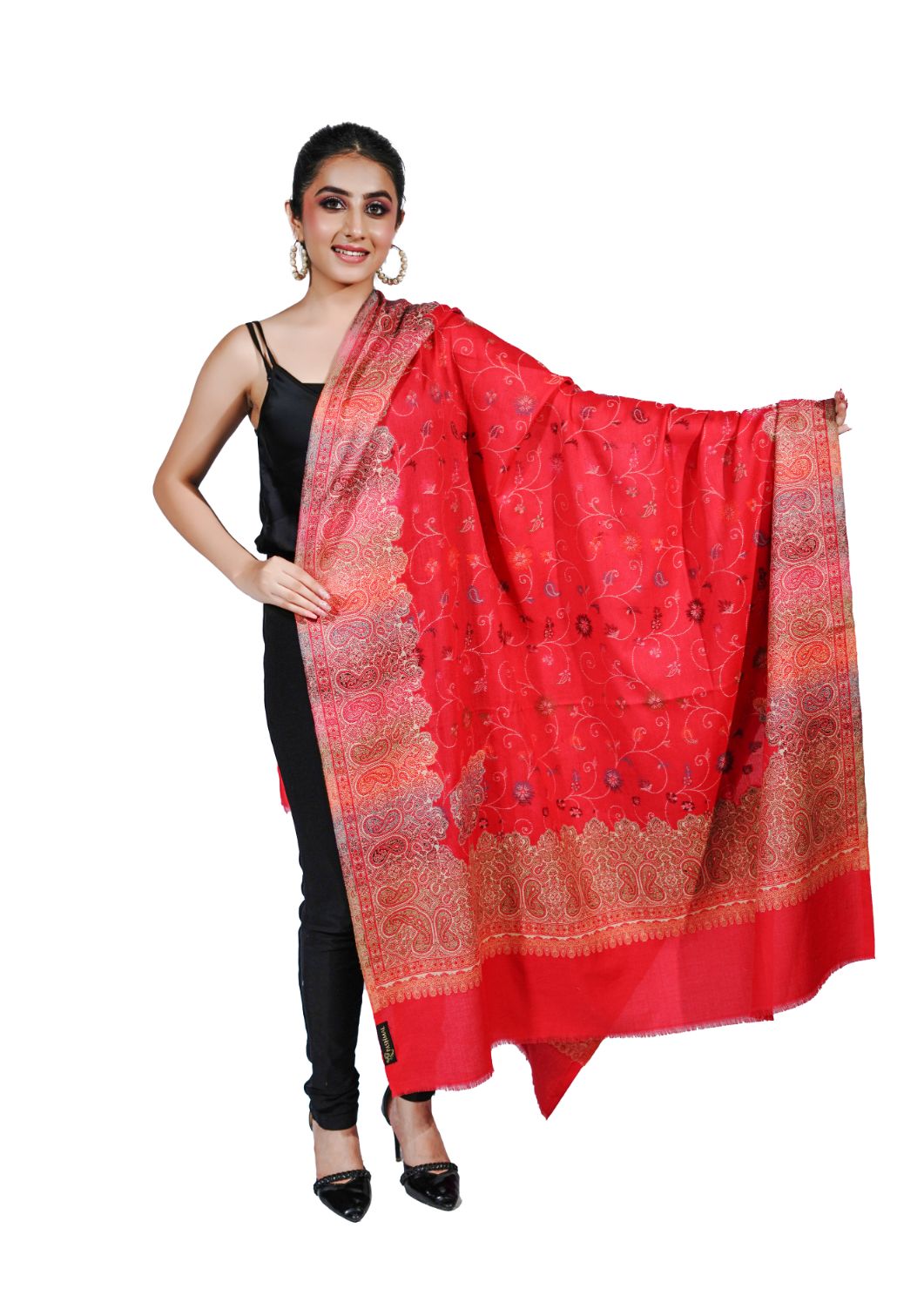 Pashmina Faux Traditional Jamawar Multy Shawl - Soft Pink