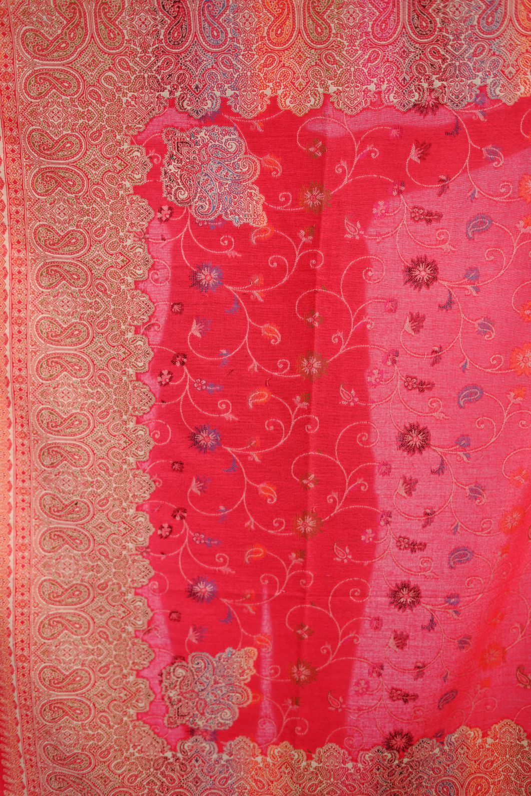 Pashmina Faux Traditional Jamawar Multy Shawl - Soft Pink