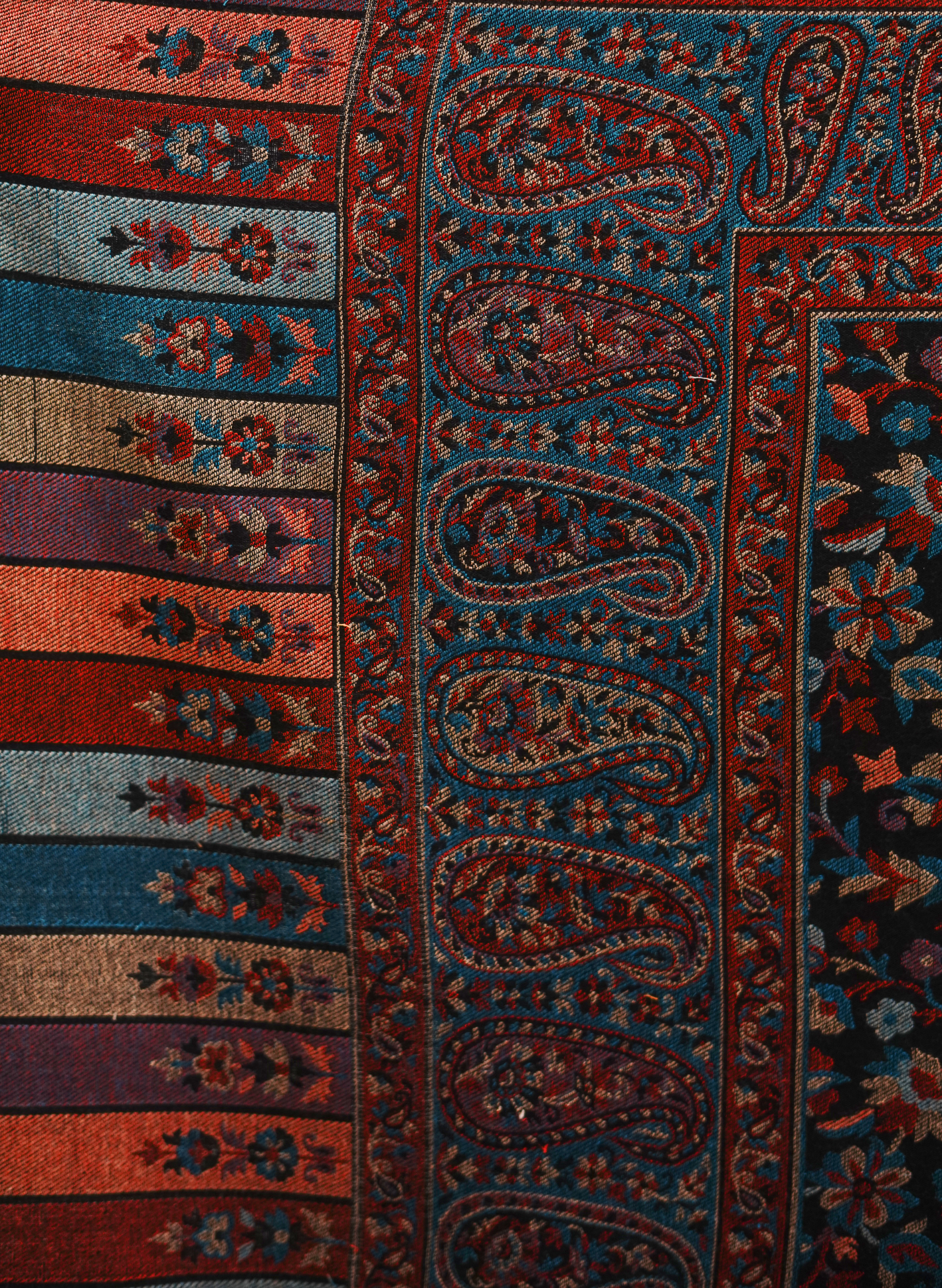 Men’s Fine Wool Blend Traditional Jamawar Kani Shawl – Multicolored Affair