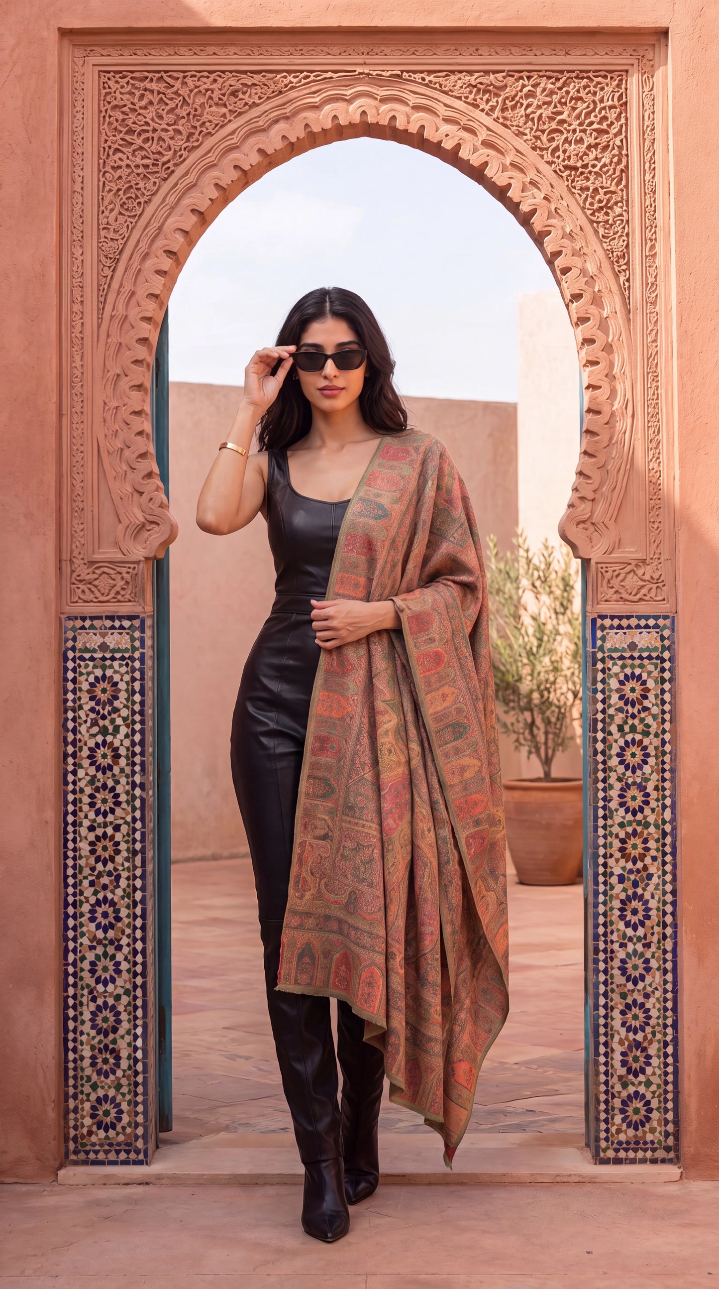 Heritage Zari Blend Cotton Wool Shawl