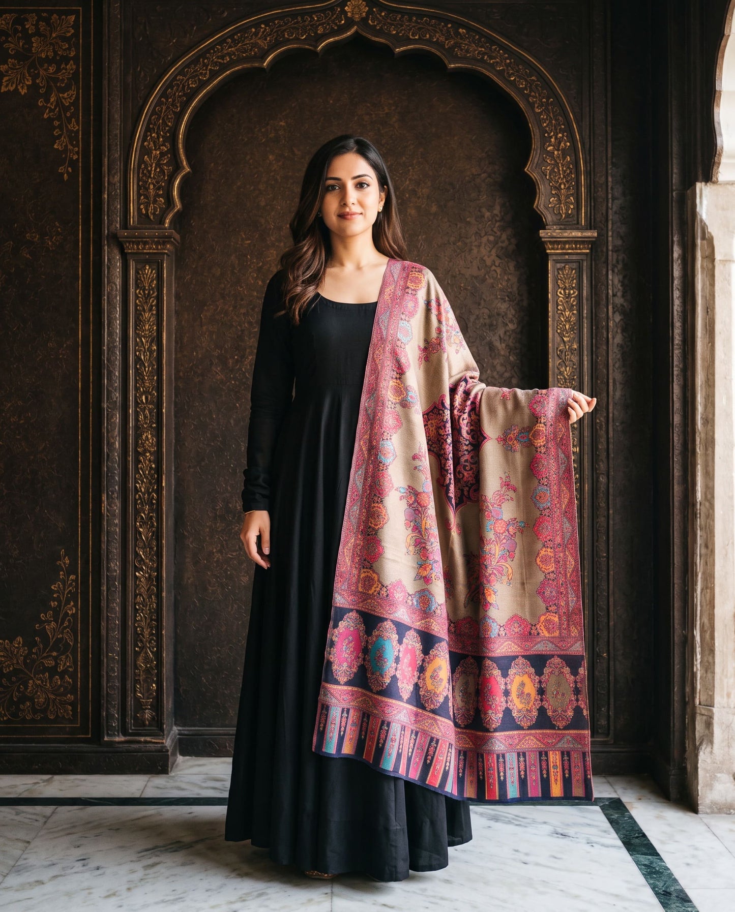 Royal Multicolor Heritage Moonlight Silk Dupatta