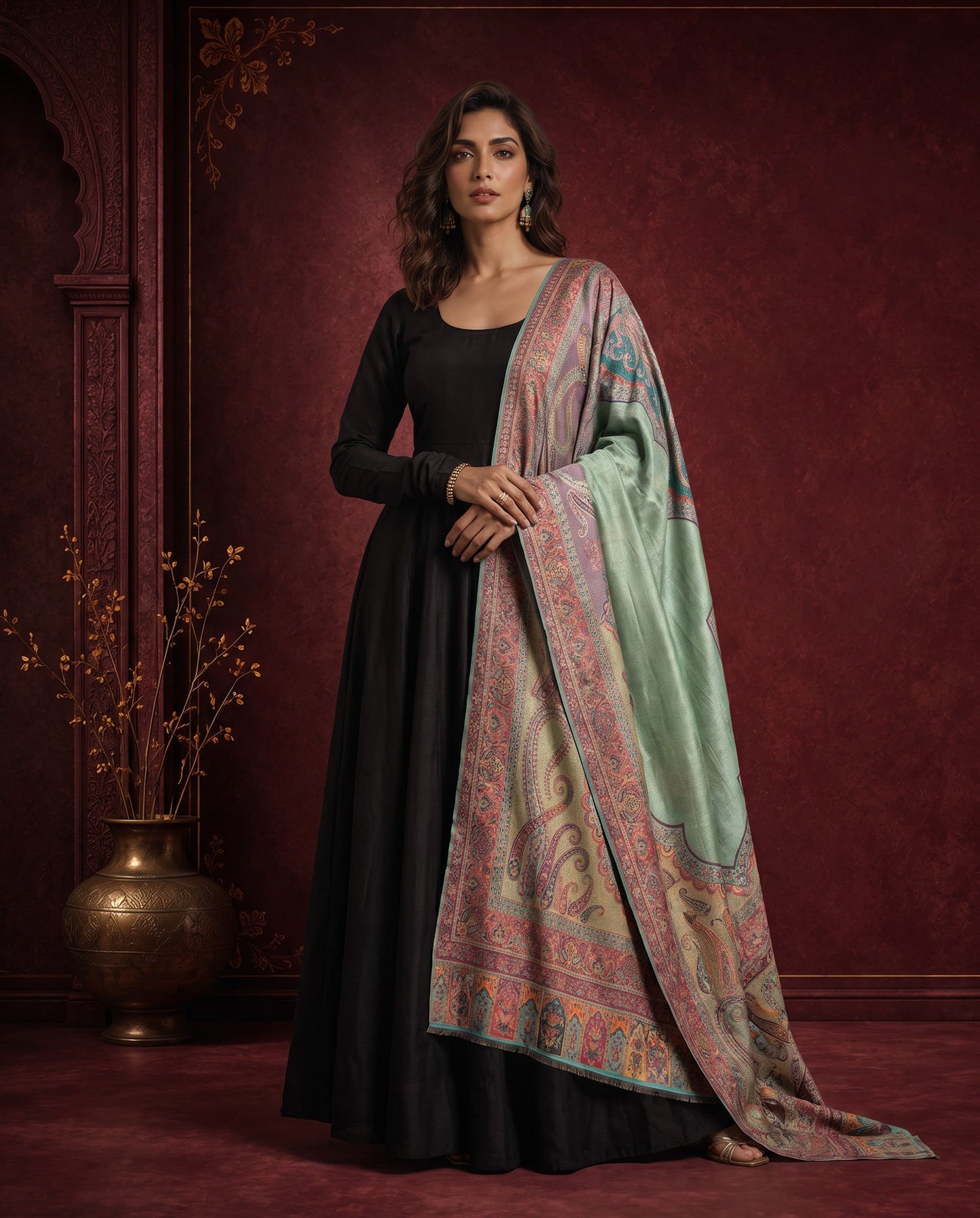 Moonlight Heritage Handwoven Pashmina Silk Dupatta