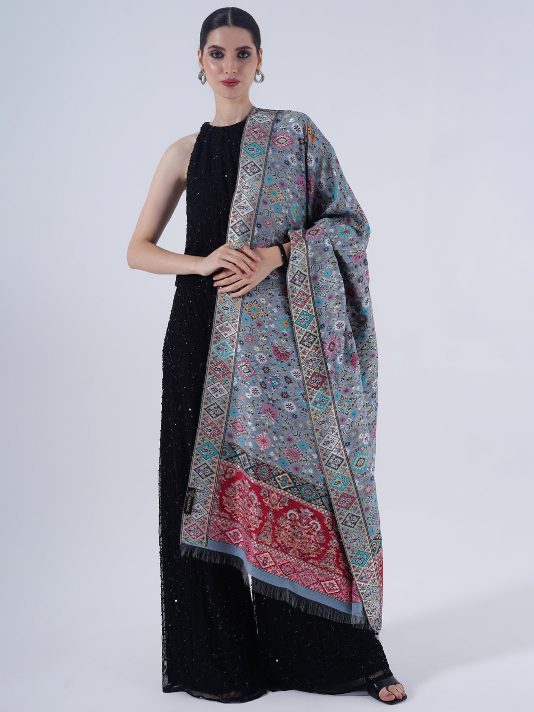 WOMEN'S TRADITIONAL SILK SHAWL FULL LENTH