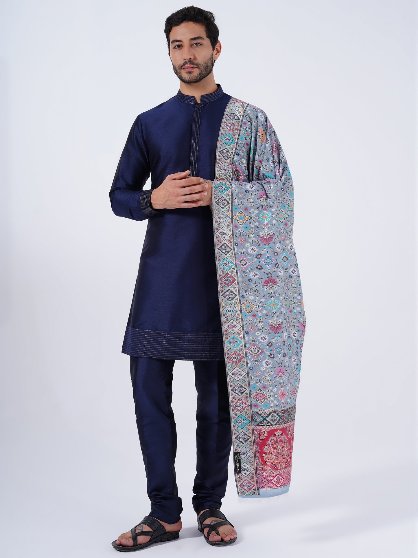 INDIAN MANMADE SILK FEEL SHAWLS FOR MEN'S