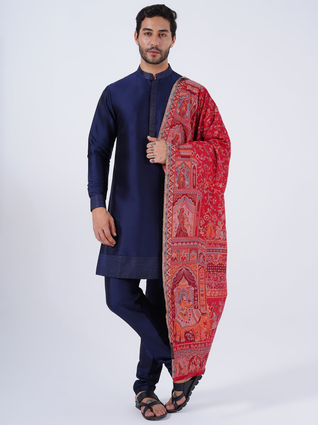 PREMIUM MODAL ZARI BLEND MUGHAL DARBAAR SHAWLS FOR MEN