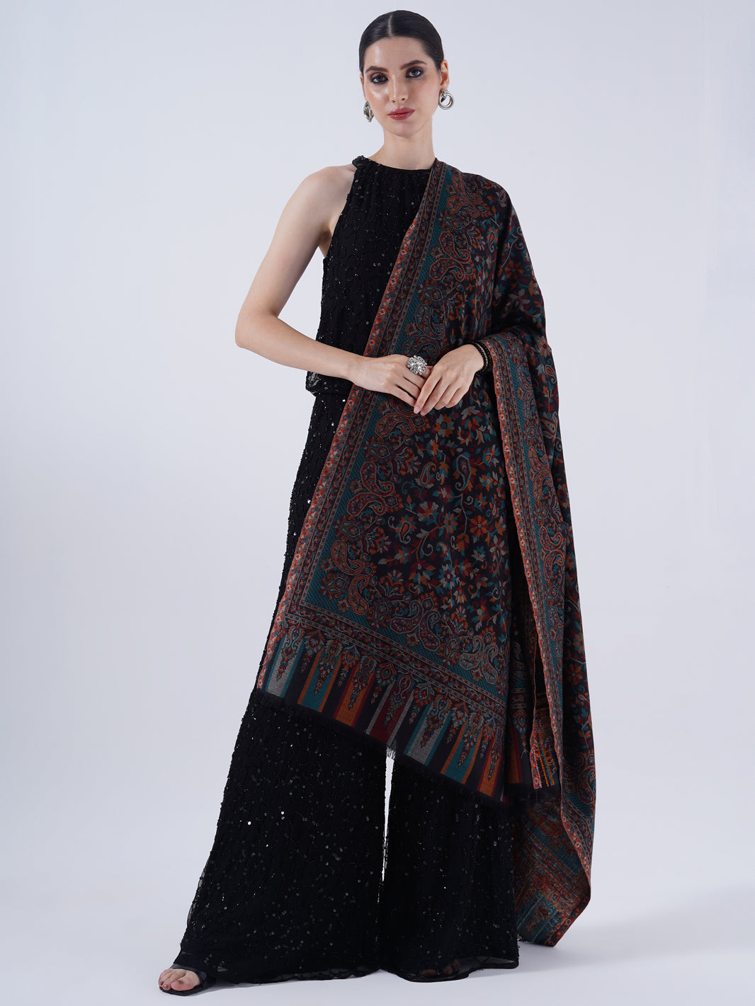 WOMEN'S TRADITIONAL POLY FINE WOOLEN SHAWL