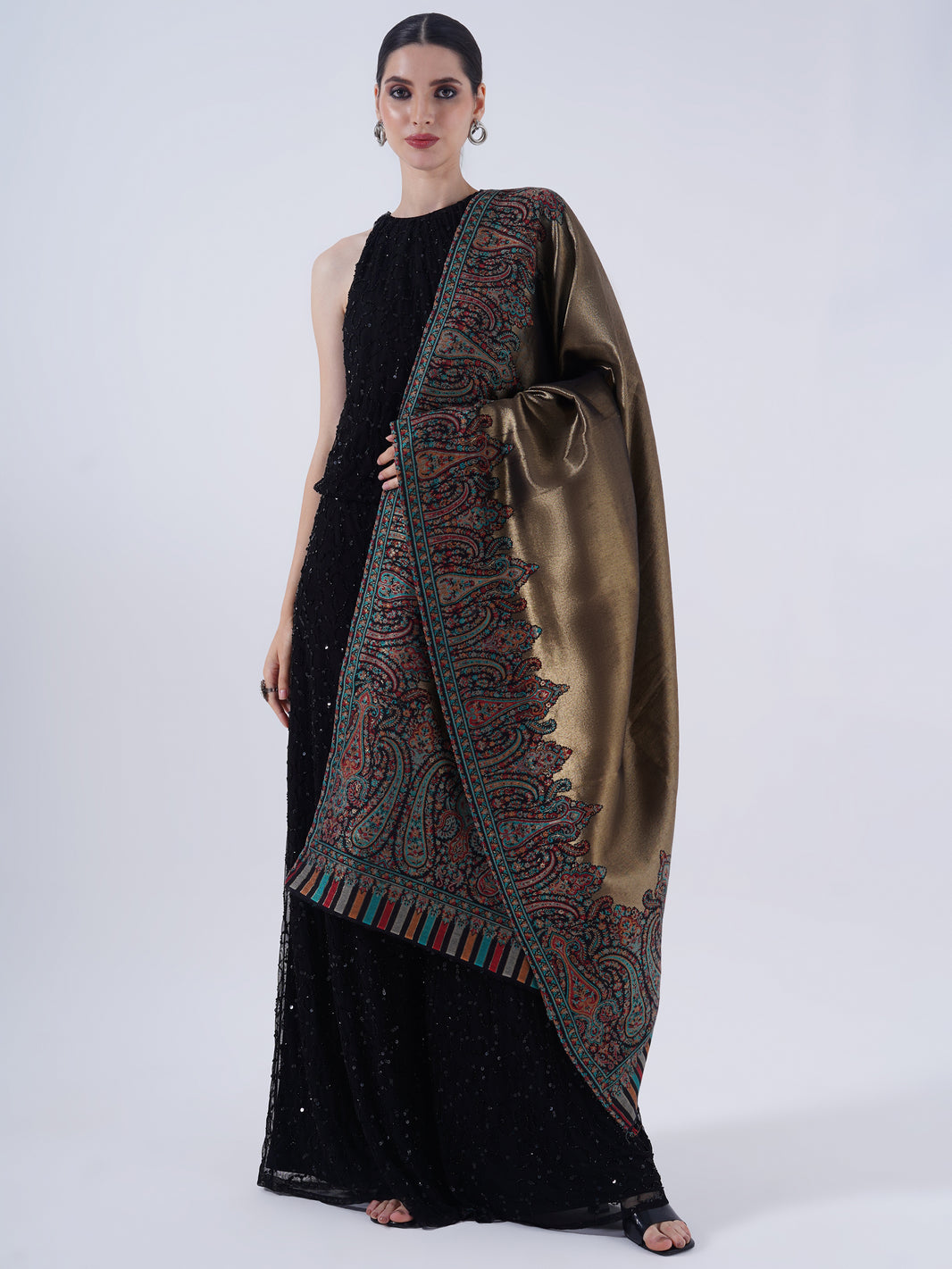 WOMEN'S COTTON BLEND SOFT SHAWL WITH ZARI AND FULL SIZE EXTRA LENTH