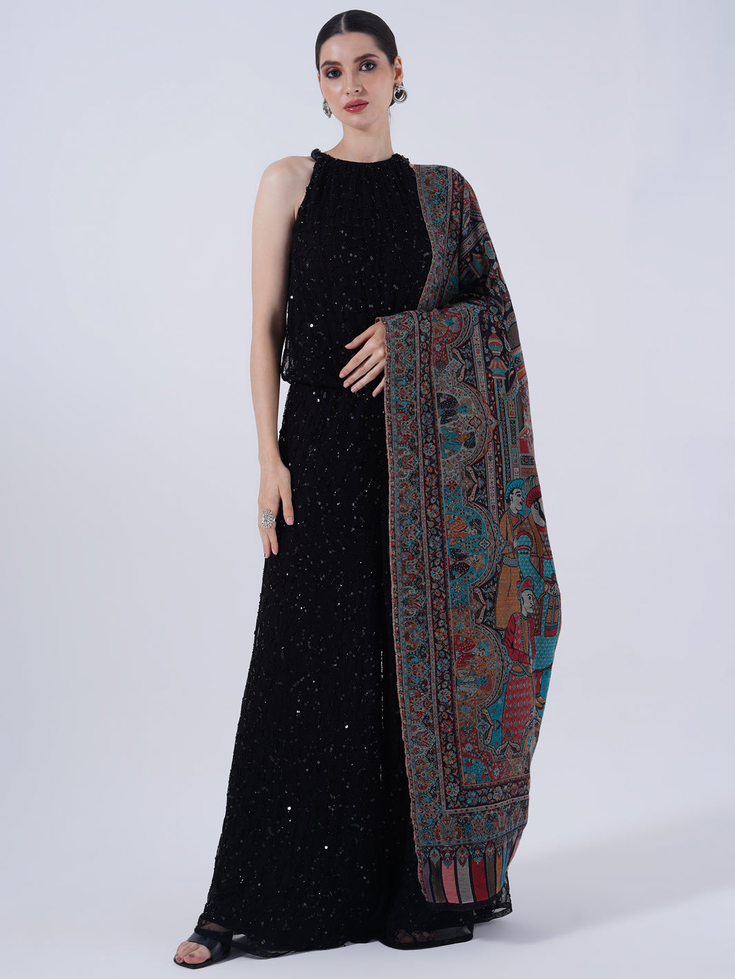 HERITAGE MUGHAL DARBAAR WOOLEN SHAWL FOR WOMEN FULL LENTH-EXTRA SOFT WOOL