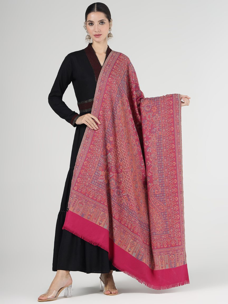 Women's Traditional Faux Pashmina Shawl - Fuchsia Dream | Extra Soft & Lightweight