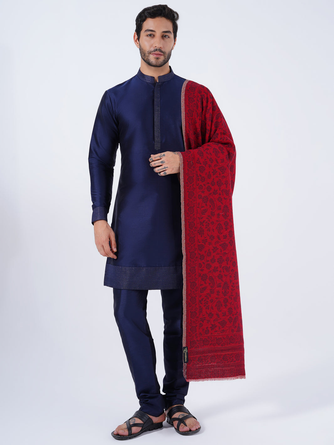 WOOL COTTON BLEND TRADITIONAL SHAWL ULTRA SOFT