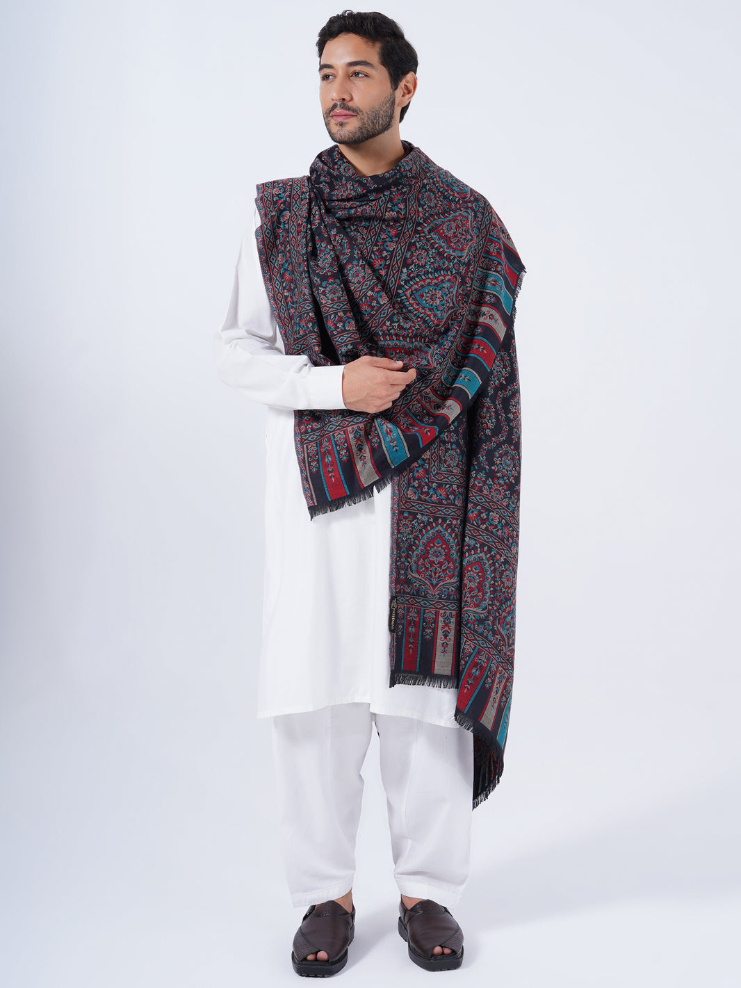 MEN'S COTTON WOOL BLEND SHAWL FULL SIZE EXTRA SOFT & WARM