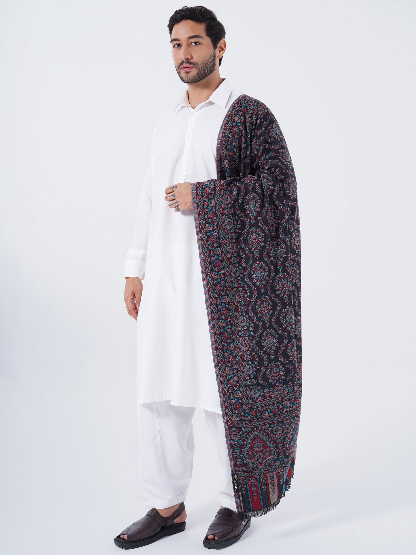 MEN'S FINE WOOL BLEND FULL SIZE SHAWL