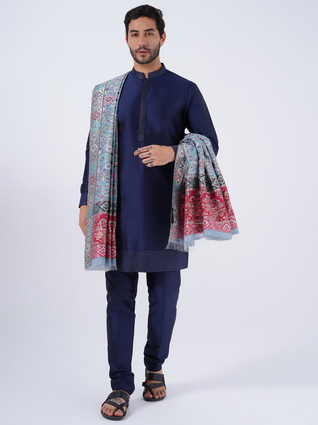 INDIAN MANMADE SILK FEEL SHAWLS FOR MEN'S
