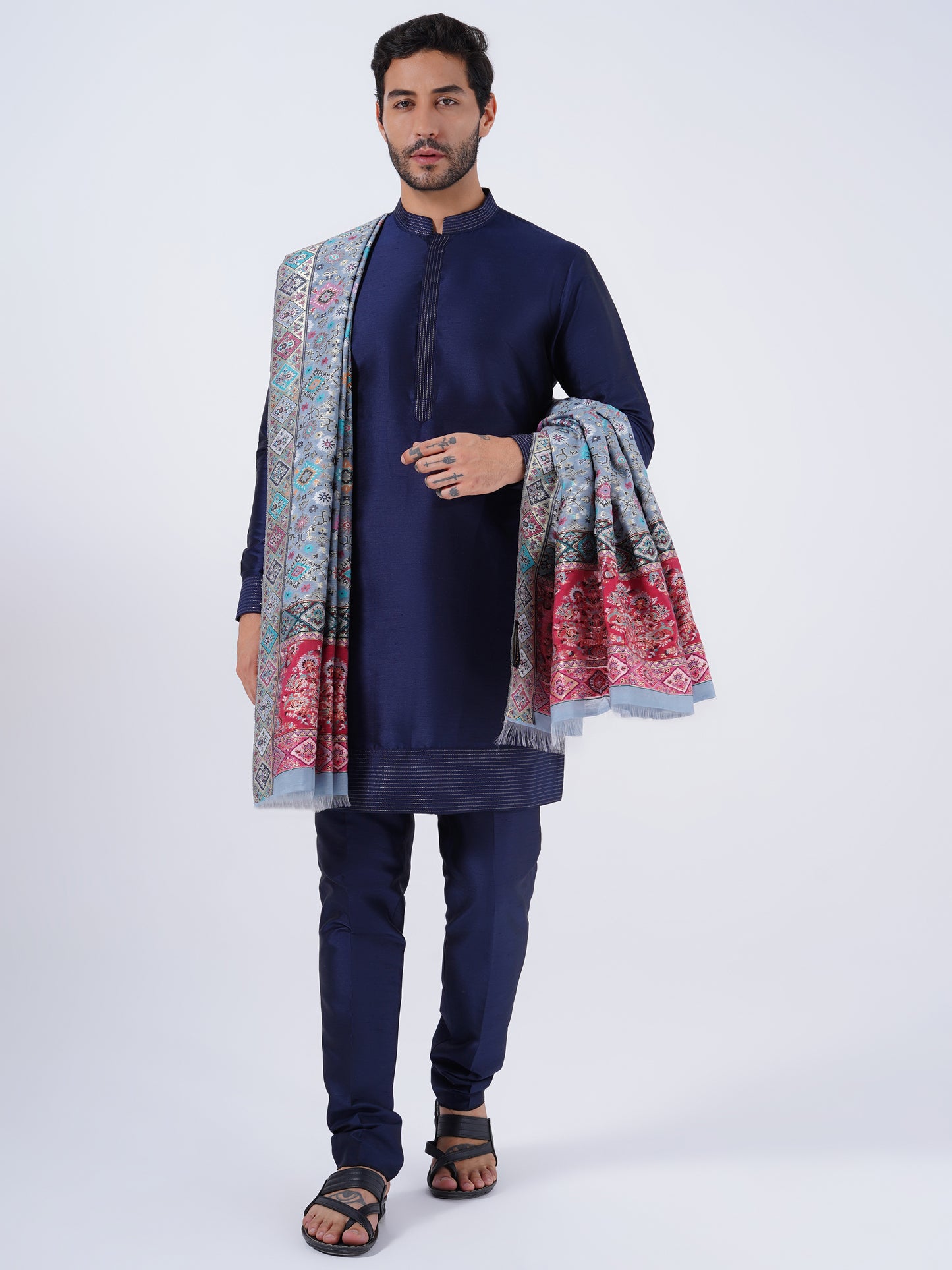 INDIAN MANMADE SILK FEEL SHAWLS FOR MEN'S