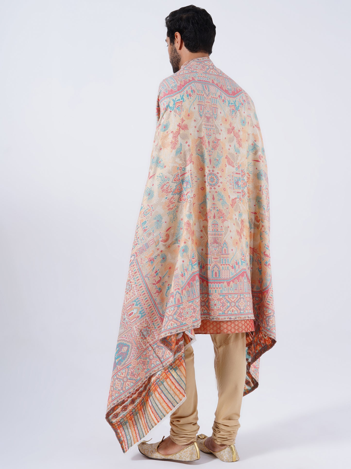 PREMIUM WOOL COTTON BLEND MUGHAL DARBAAR SHAWL