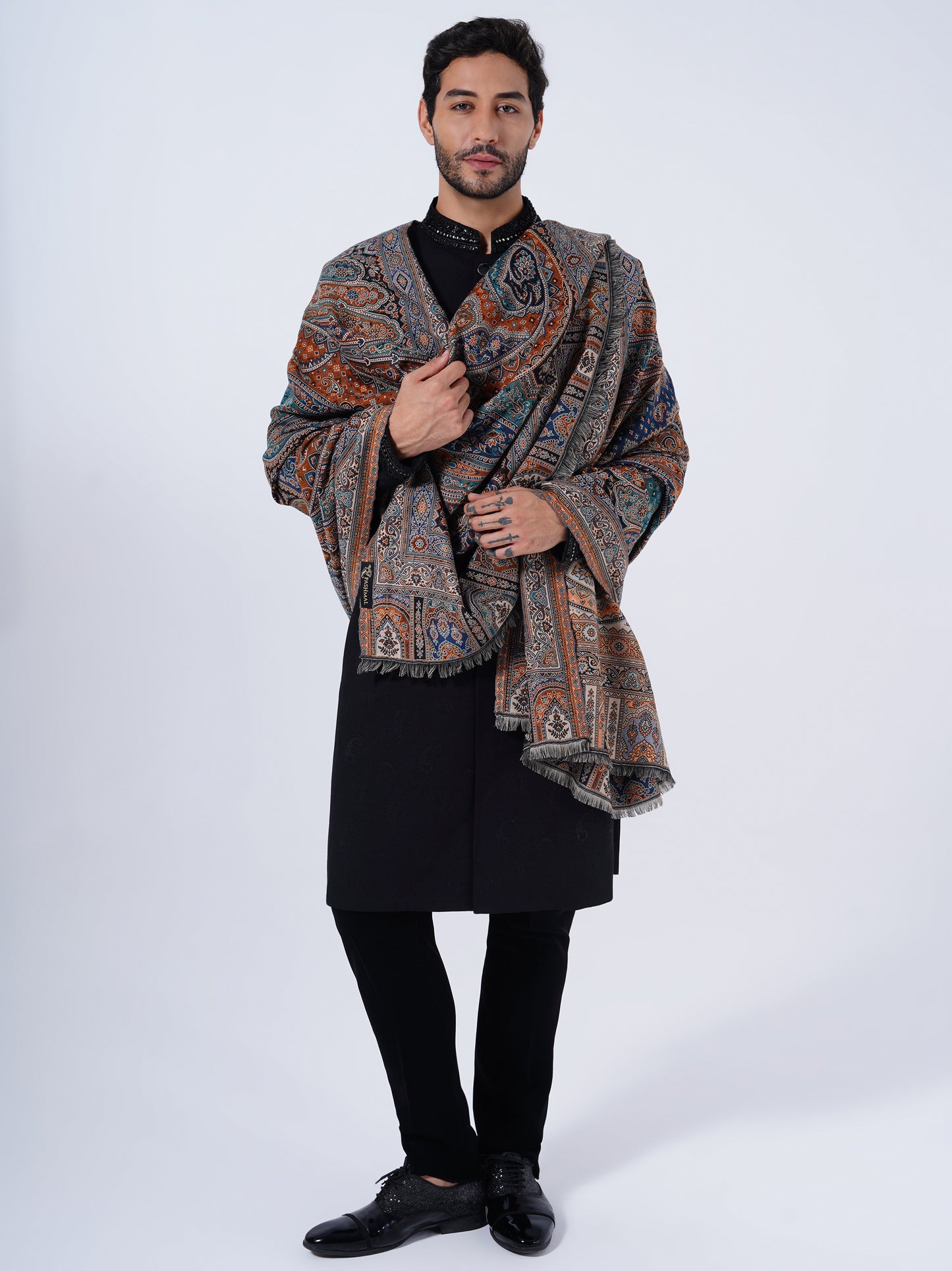 MEN'S TRADITIONAL POLY-FINE SHAWL -FULL -SIZE, SOFT