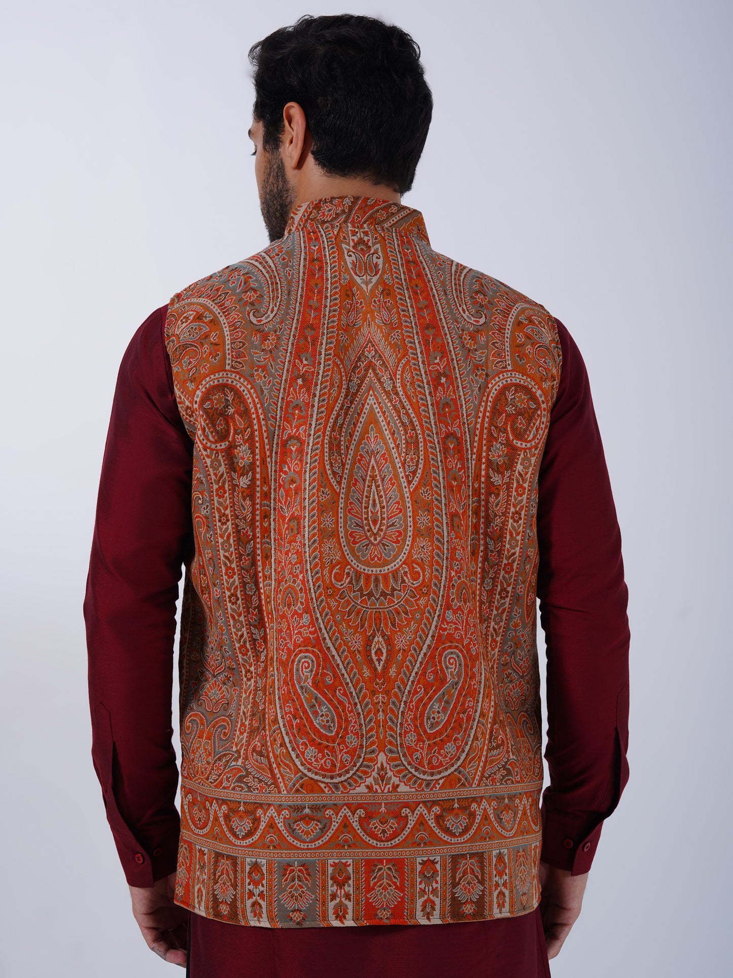 UNSTITCHED WOLLEN NEHRU JACKET FOR MEN'S